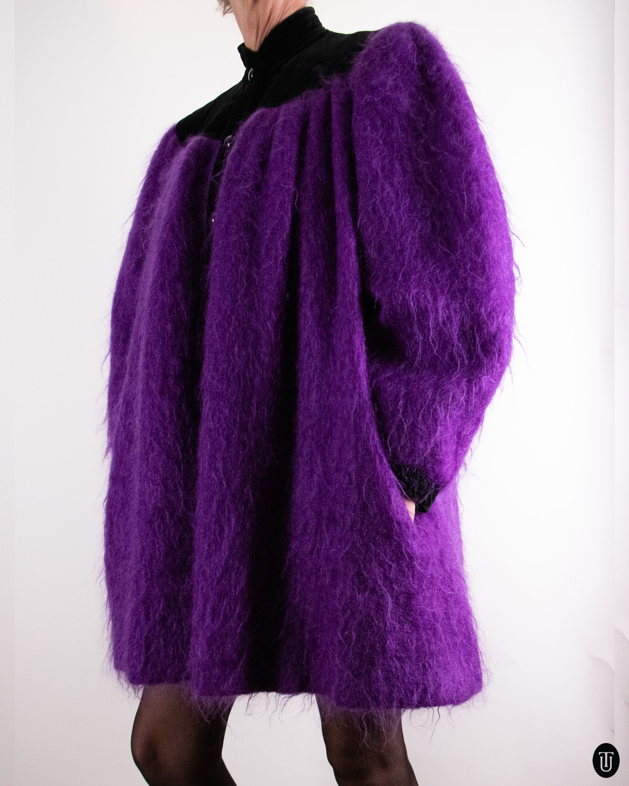 80's Yves Saint Laurent Rive Gauche Mohair Coat S