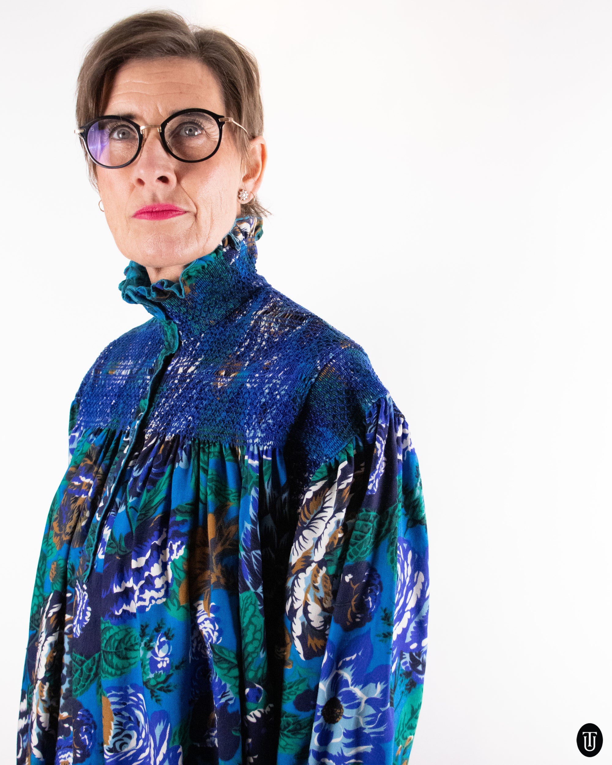 80's Kenzo Wool Floral Cotton Dress S