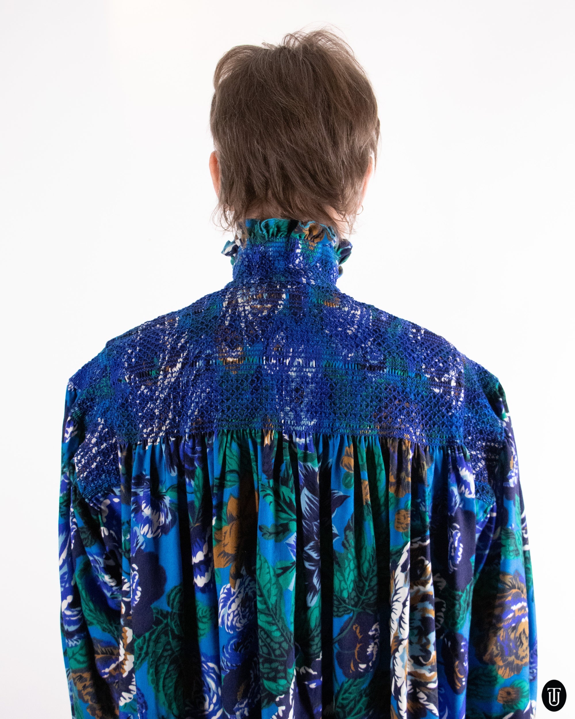 80's Kenzo Wool Floral Cotton Dress S