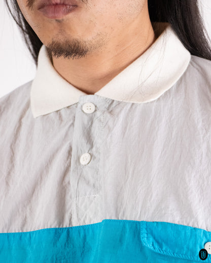 80's Christian Dior "Monsieur" Turquoise Colour-Block Polo M