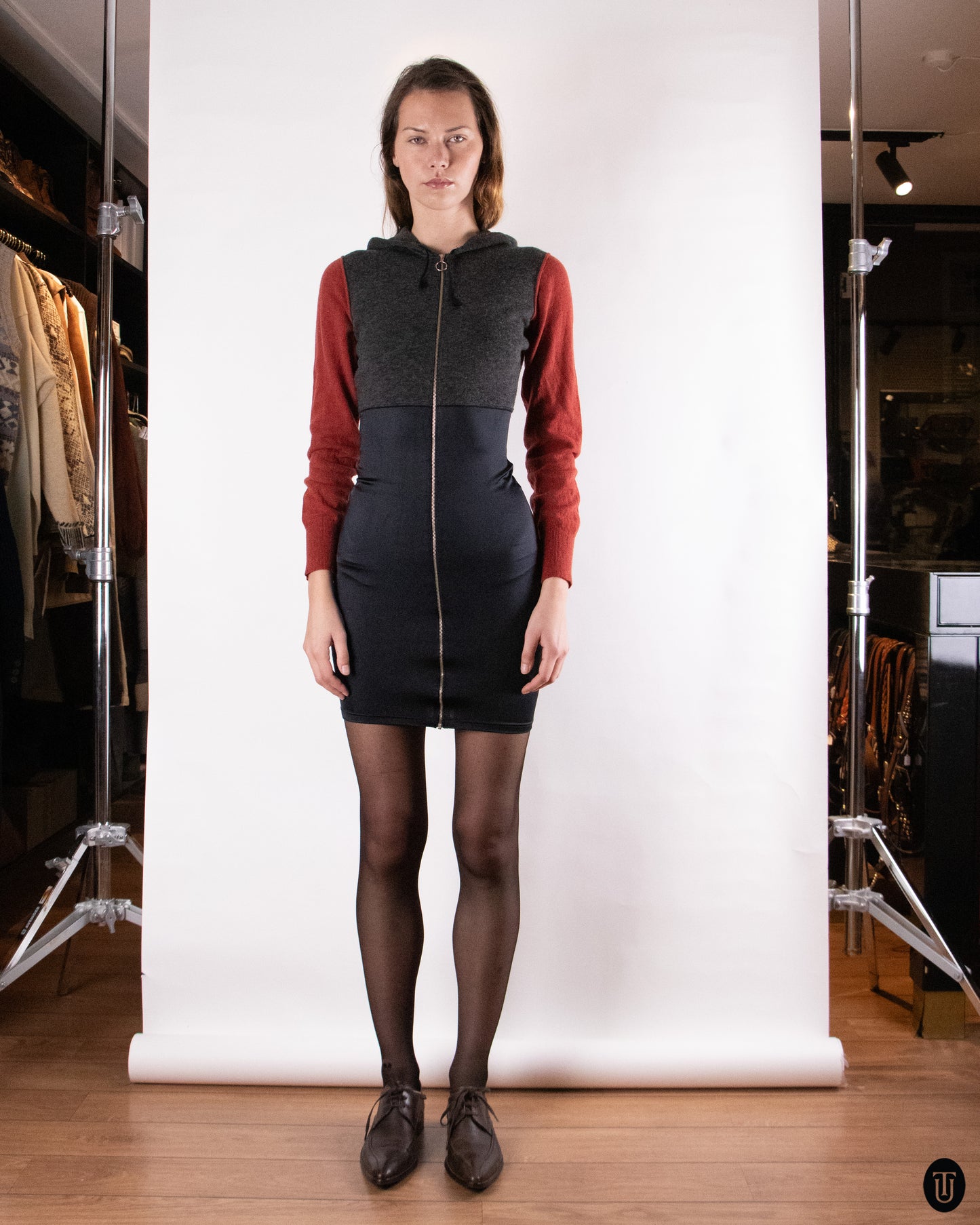 90's Jean Paul Gaultier Hooded Zip Dress S