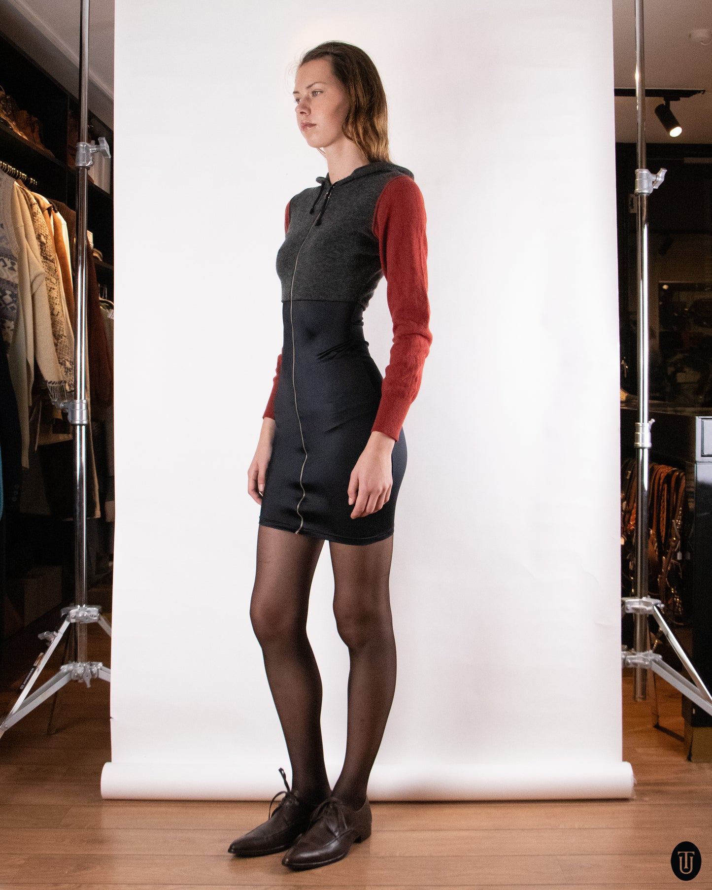 90's Jean Paul Gaultier Hooded Zip Dress S