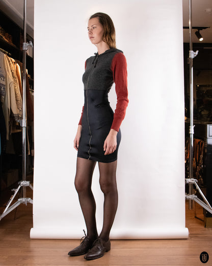 90's Jean Paul Gaultier Hooded Zip Dress S