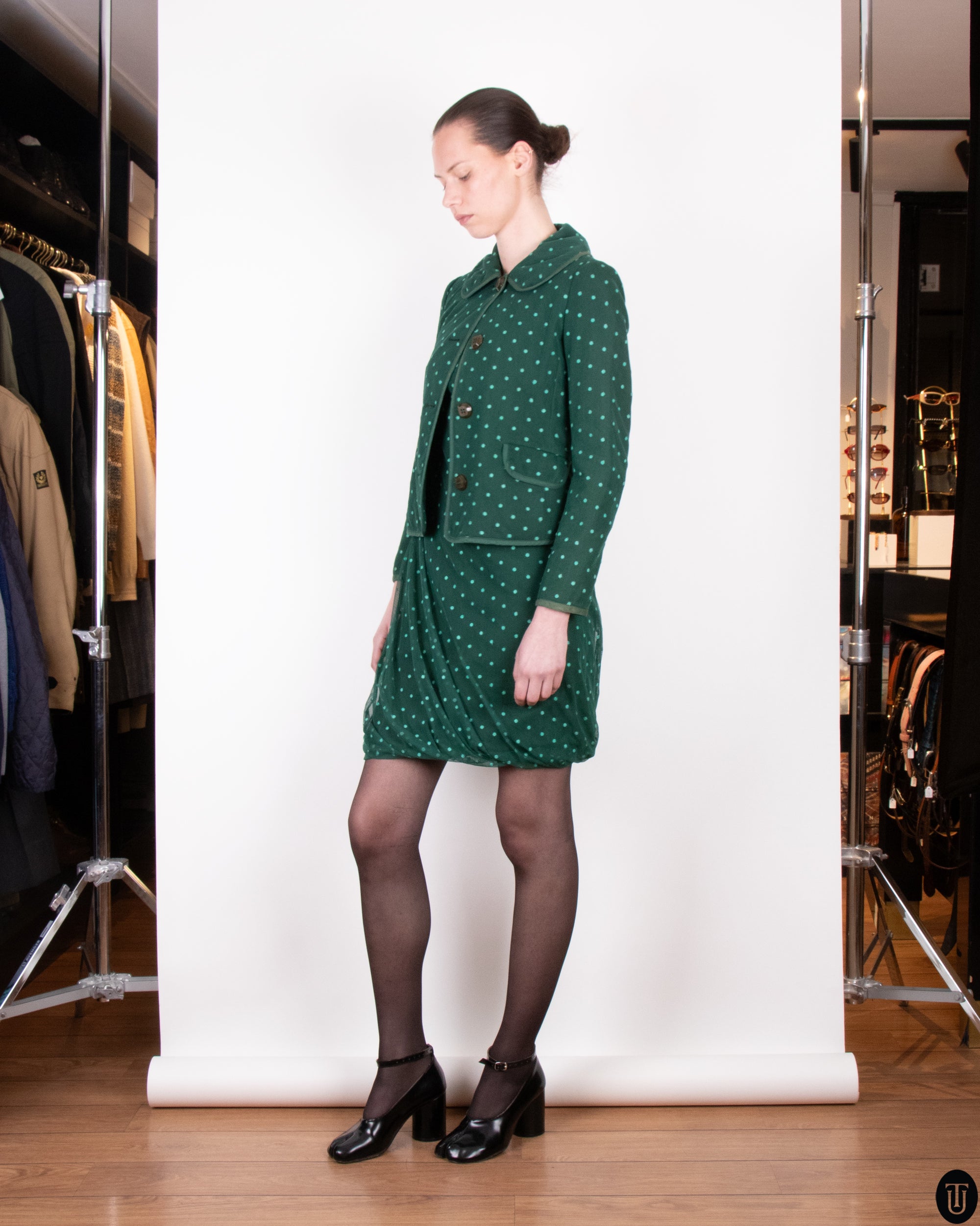 1990's Moschino Polka Dot Dress Suit M
