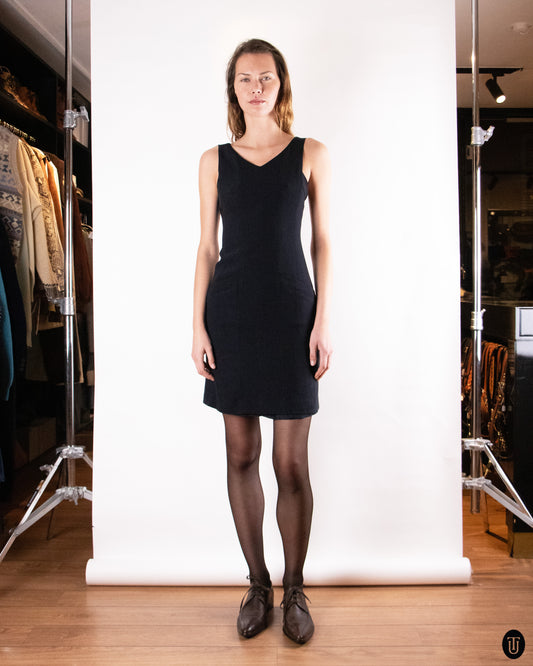90's Chanel Wool Dress with Silk Lining XS