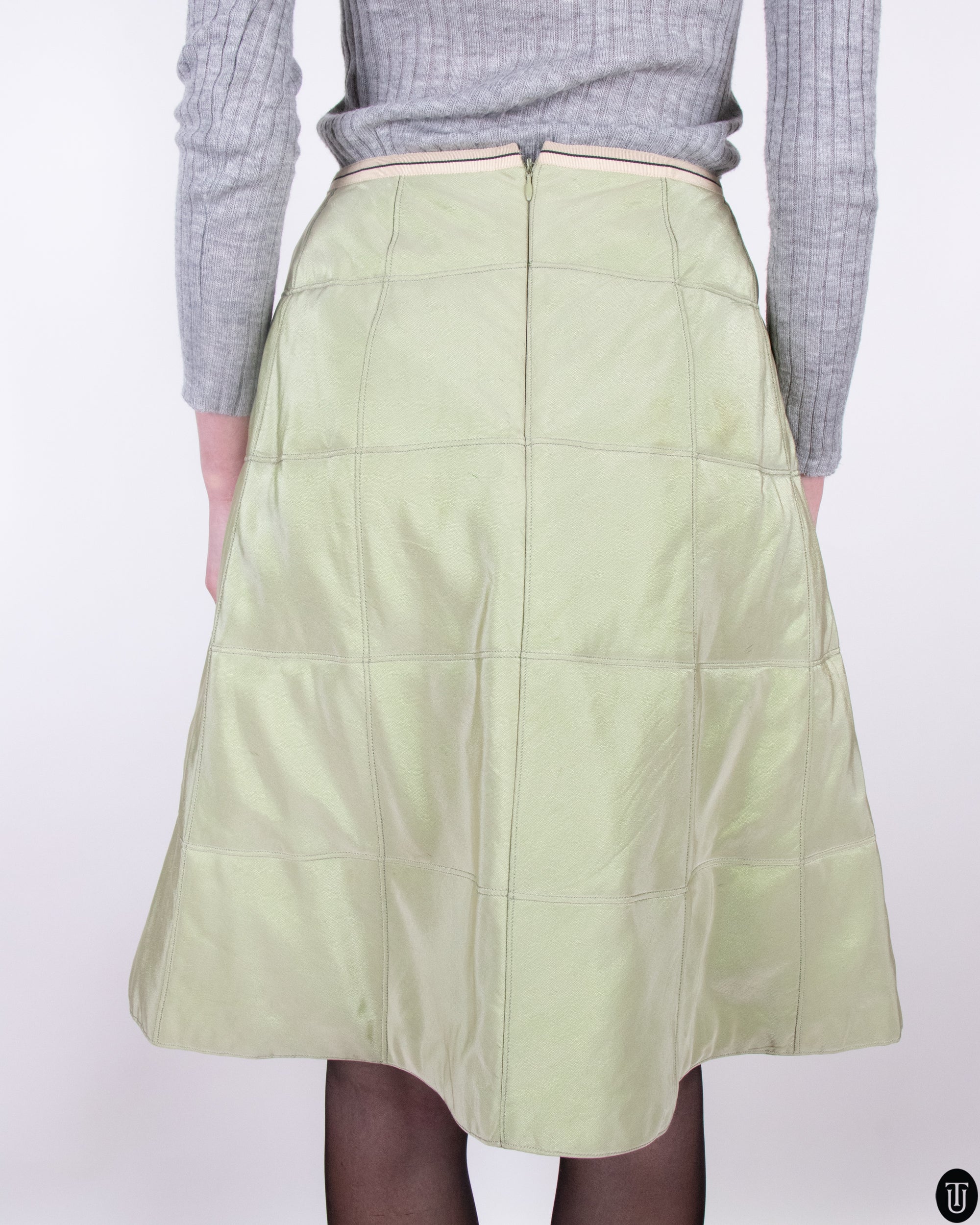 00s Chanel Quilted Irridescent Skirt S