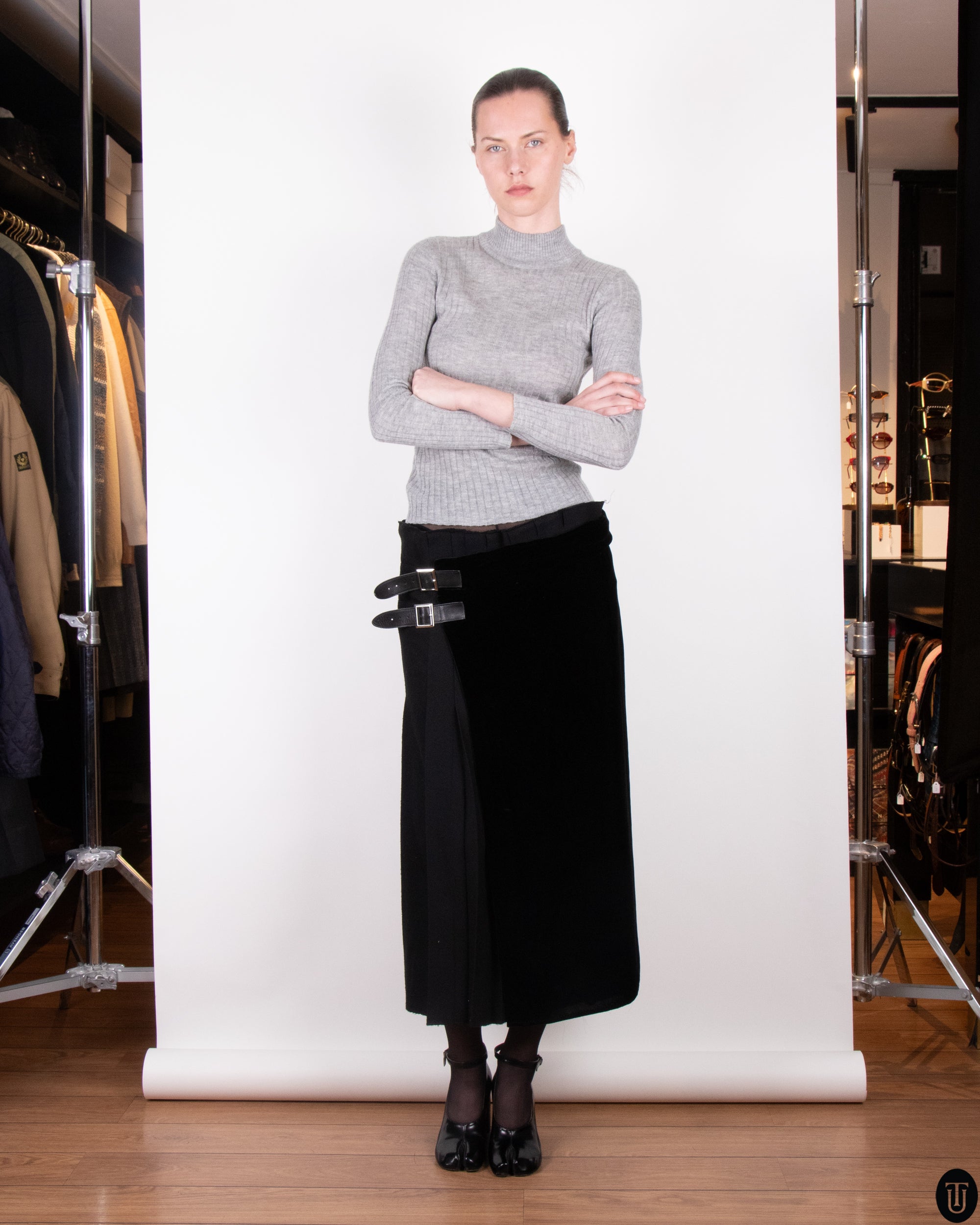 2000's Yohji Yamamoto Wool Wrap Kilt S