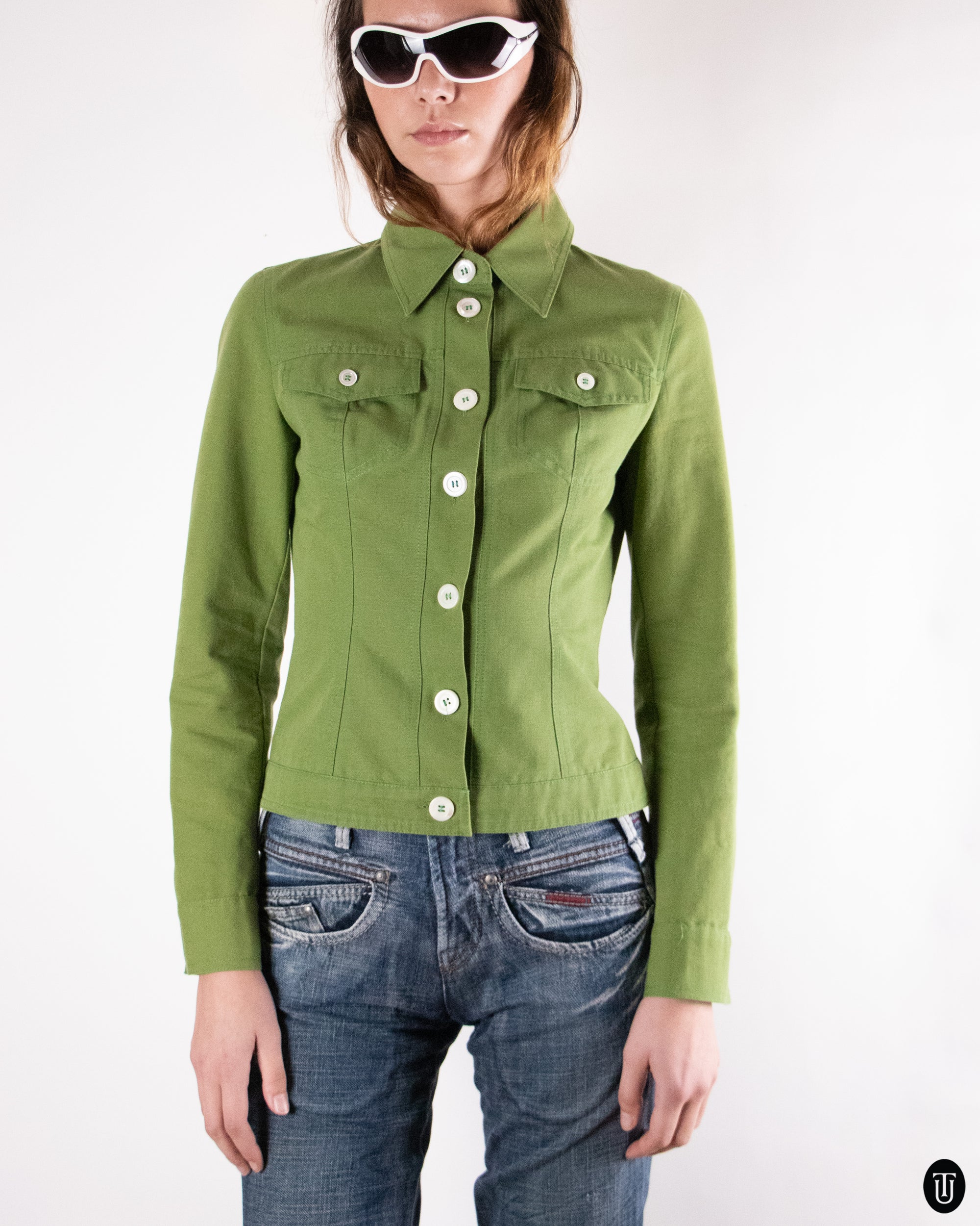 00's Dolce & Gabbana Green Cotton Jacket S