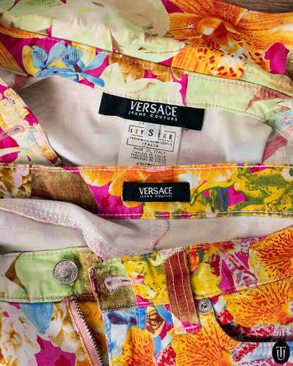 2000s Versace Jeans Couture Floral Set XS