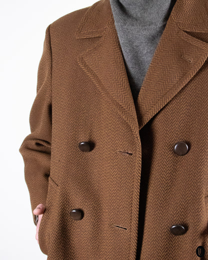 70's Acquascotum Wool Coat L