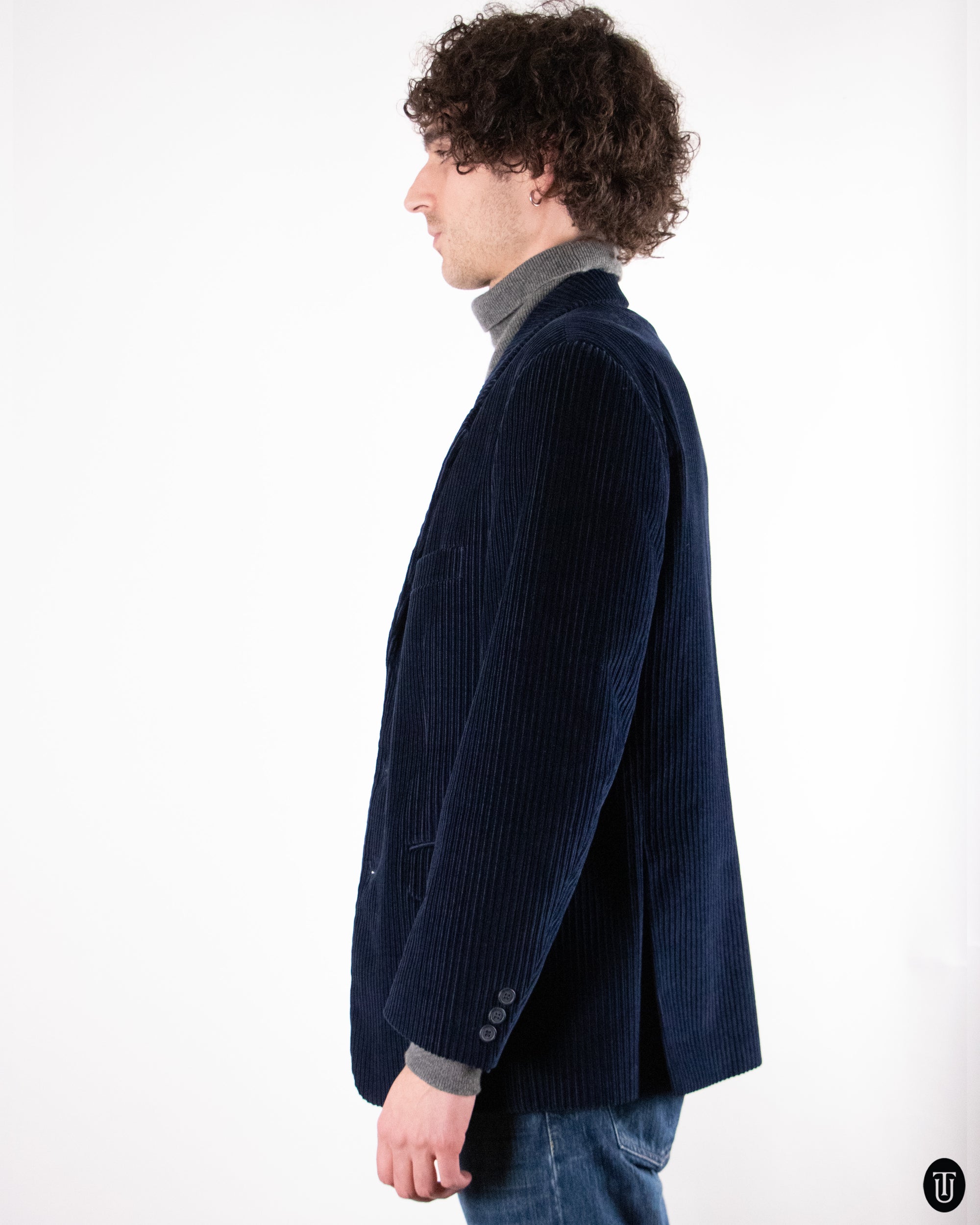 90's Navy Corduroy Blazer M
