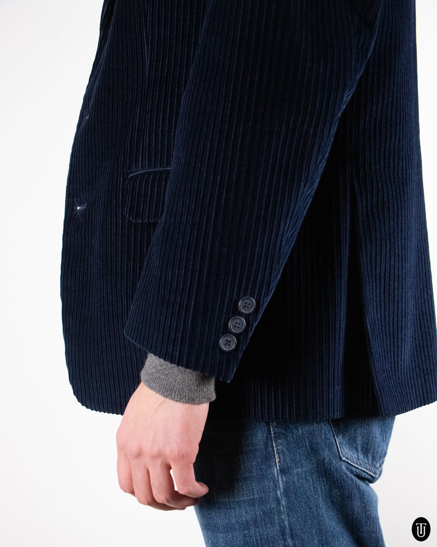 90's Navy Corduroy Blazer M