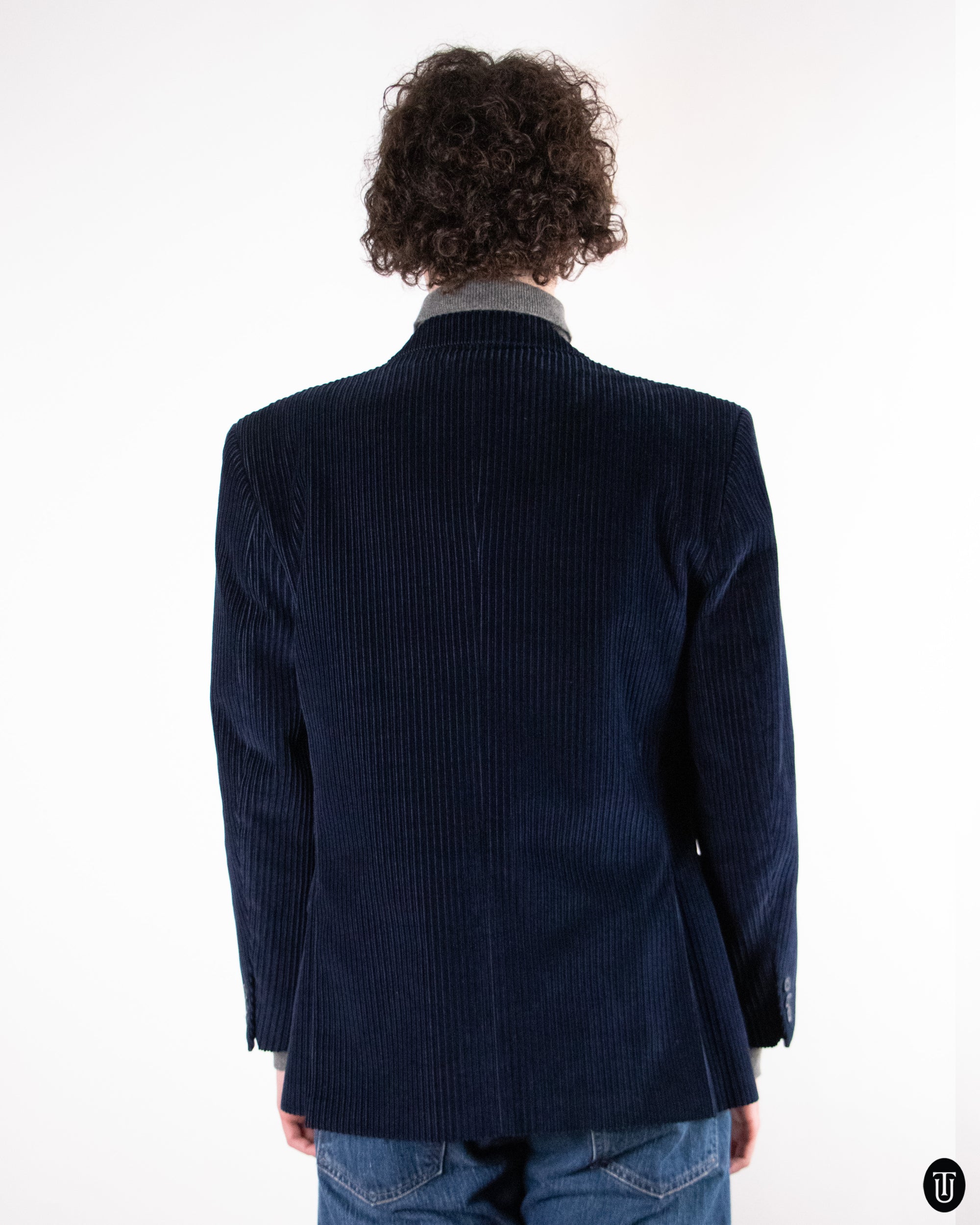 90's Navy Corduroy Blazer M