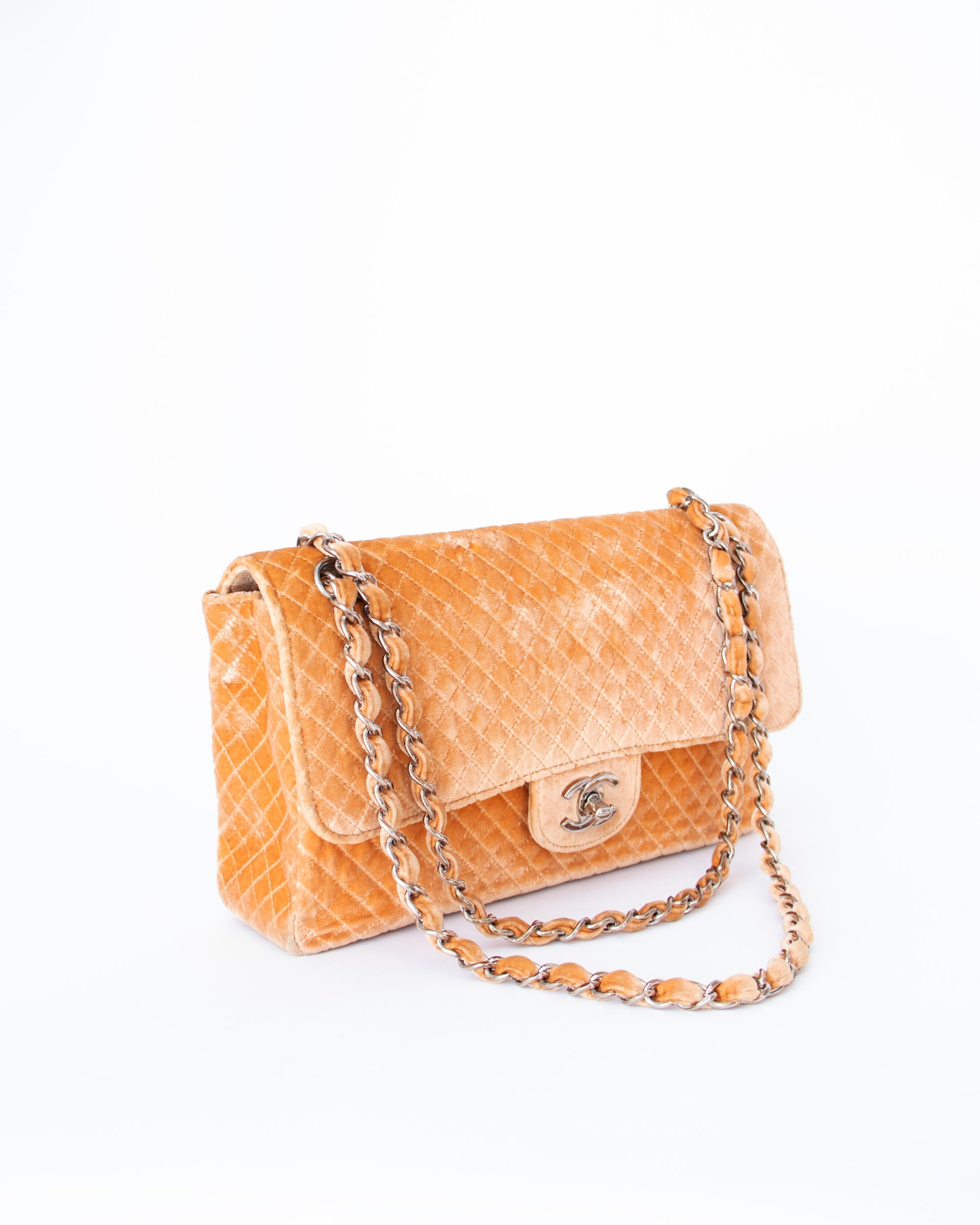 Velvet Chanel Handtasche Orange 1996 Chanel Timeless Classic