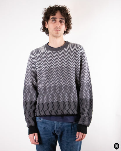 00's Missoni Grey Tone Zig Zag Knit L
