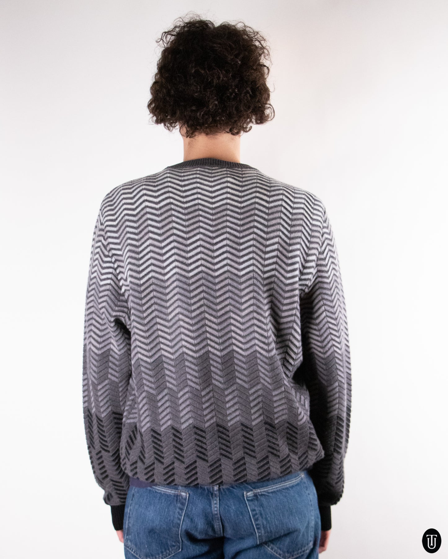 00's Missoni Grey Tone Zig Zag Knit L