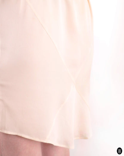 90's Gattinoni Cream Silk Mini Dress S