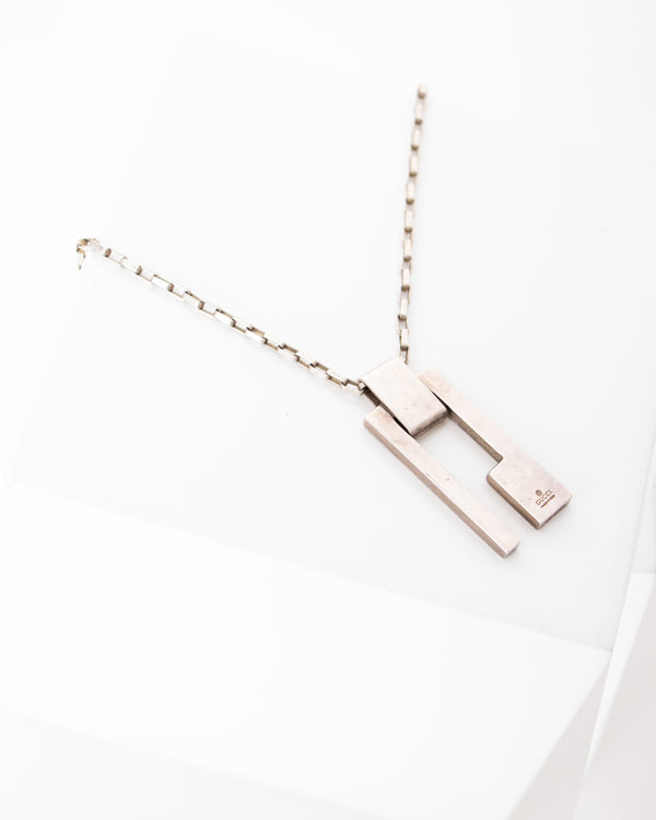 00s Gucci Square Logo Pendant Chain