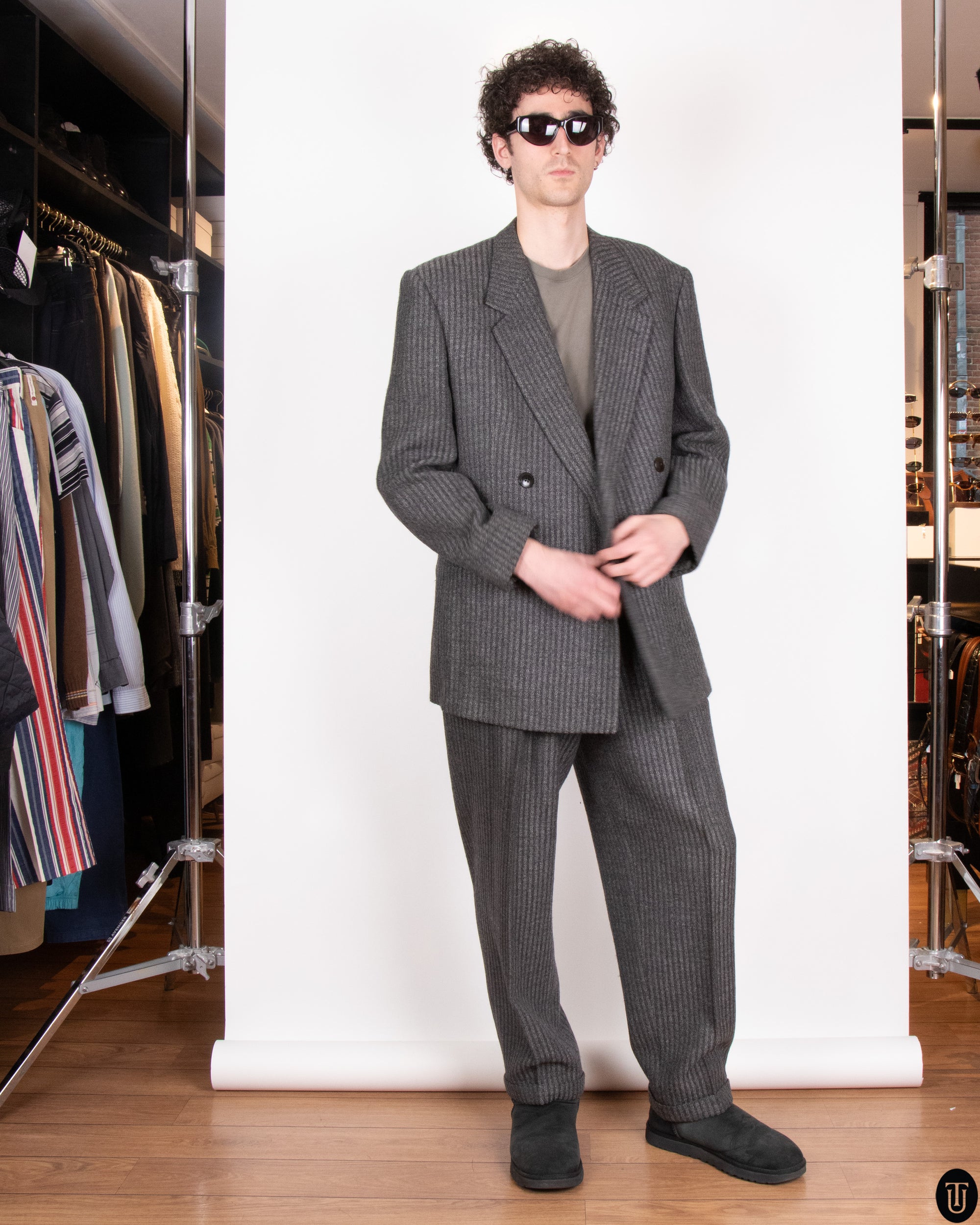 90's Gianni Versace Couture Wool Suit L