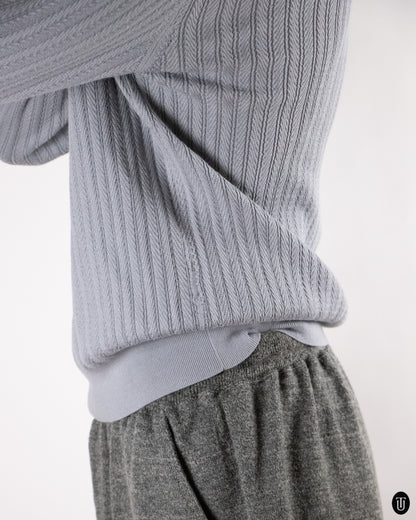 00's Brioni Ribbed Knit Cotton Polo Sweater M