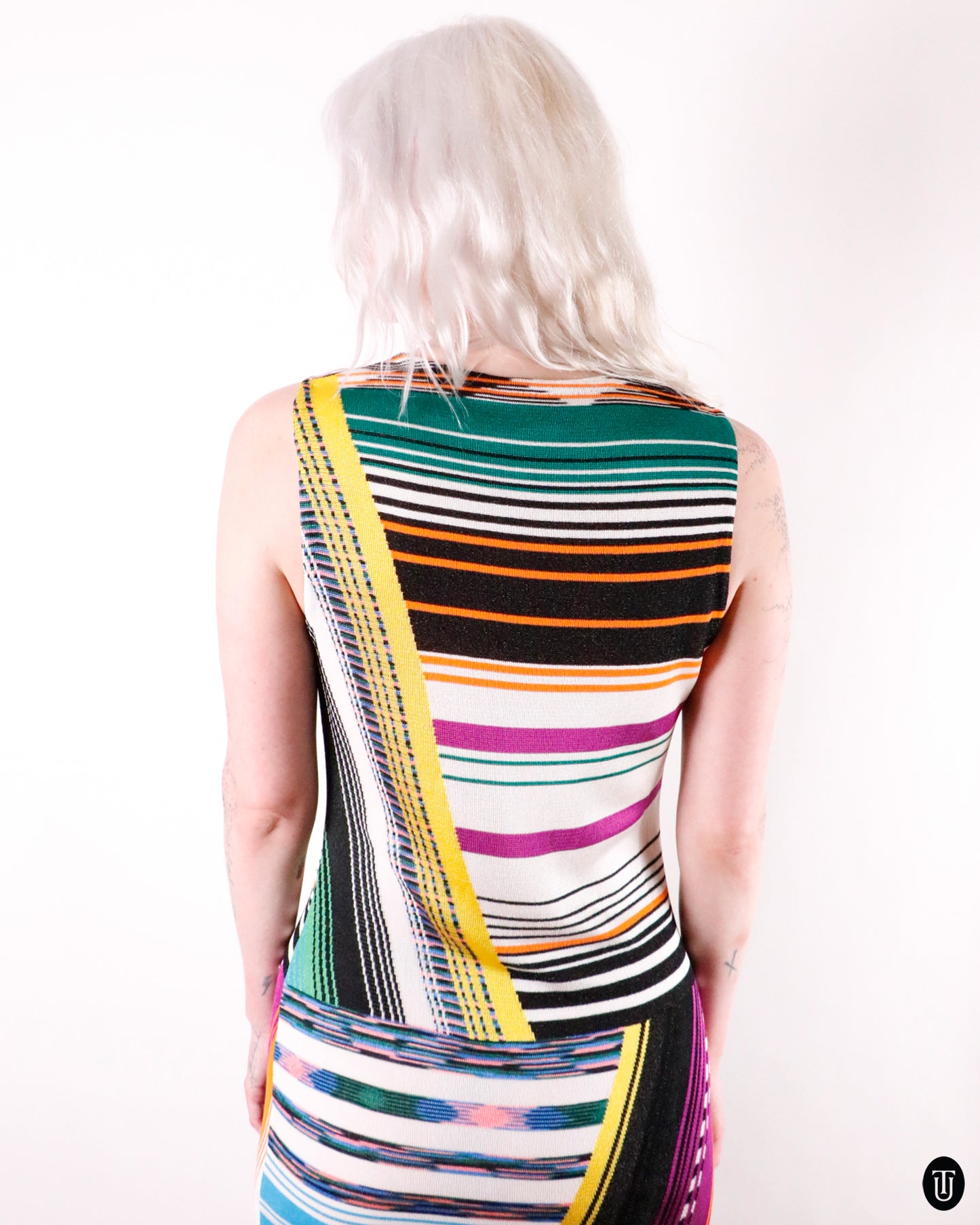 00's Missoni Multi Stripe Midi Dress M