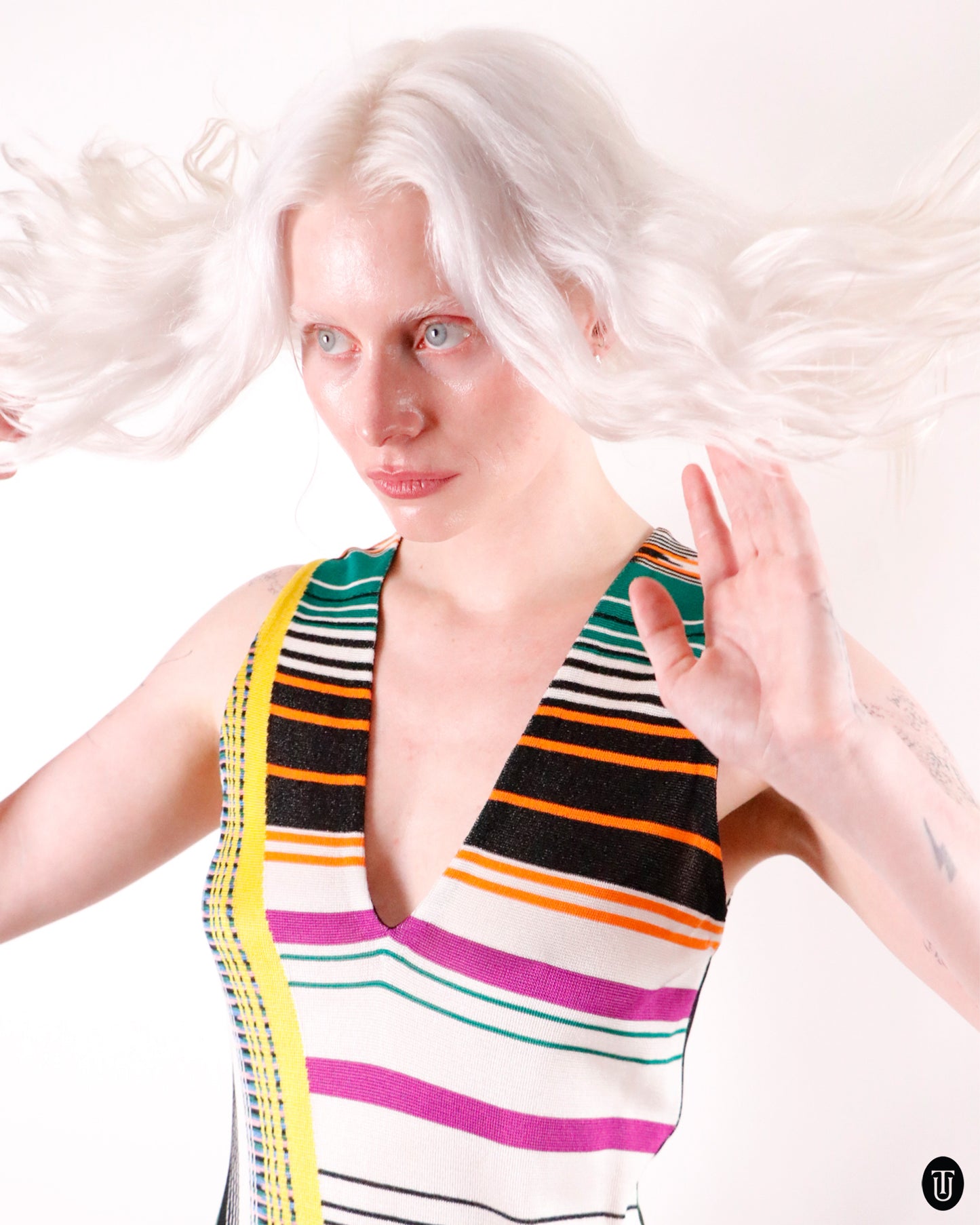 00's Missoni Multi Stripe Midi Dress M