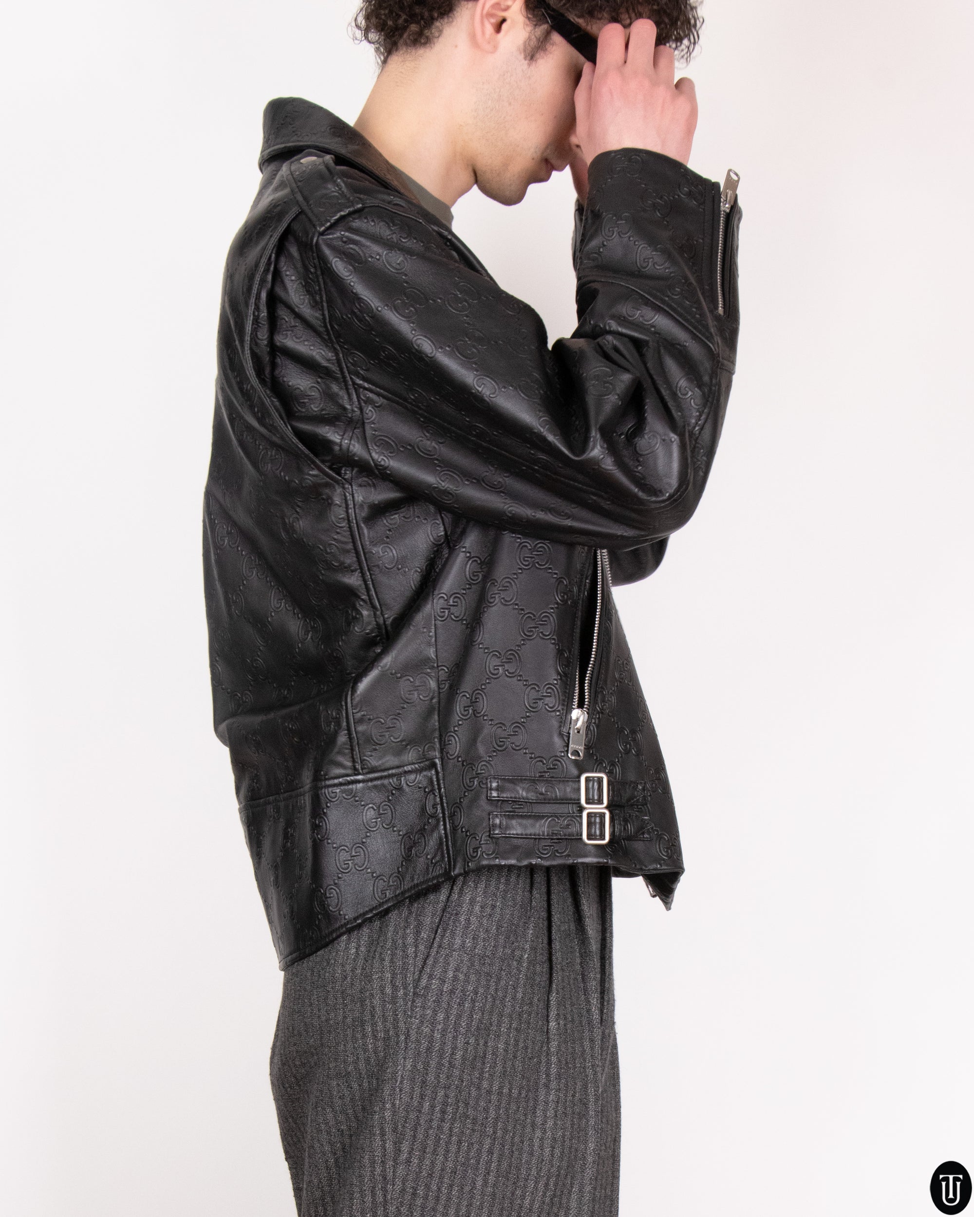 2017 Gucci Nappa Leather Biker Jacket L