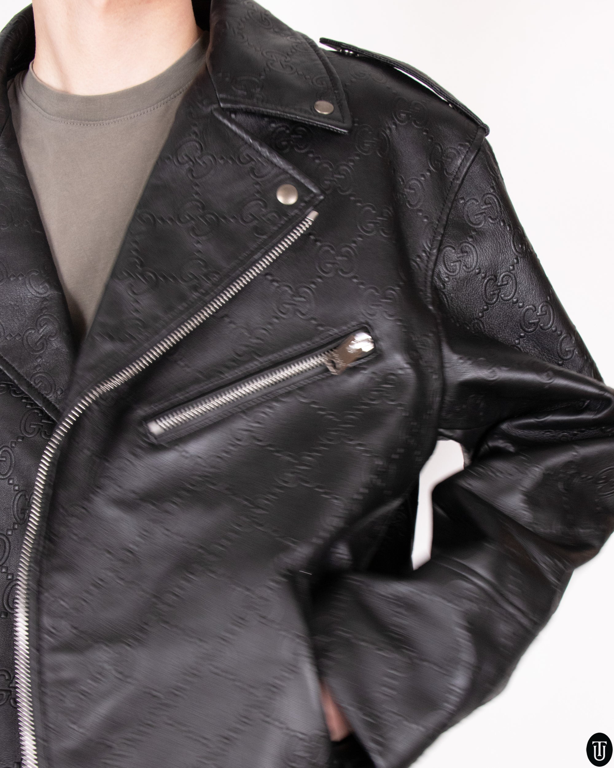 2017 Gucci Nappa Leather Biker Jacket L
