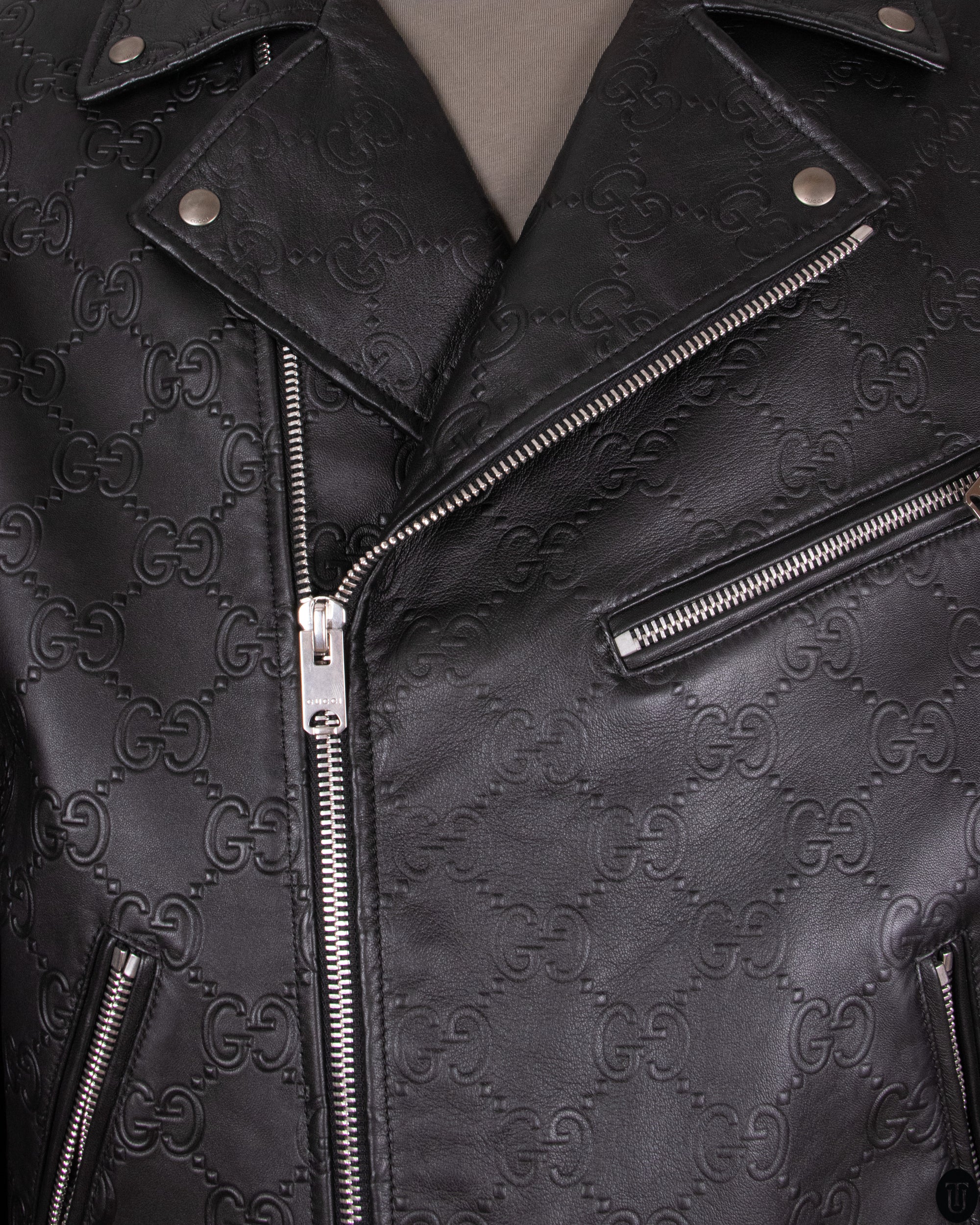 2017 Gucci Nappa Leather Biker Jacket L