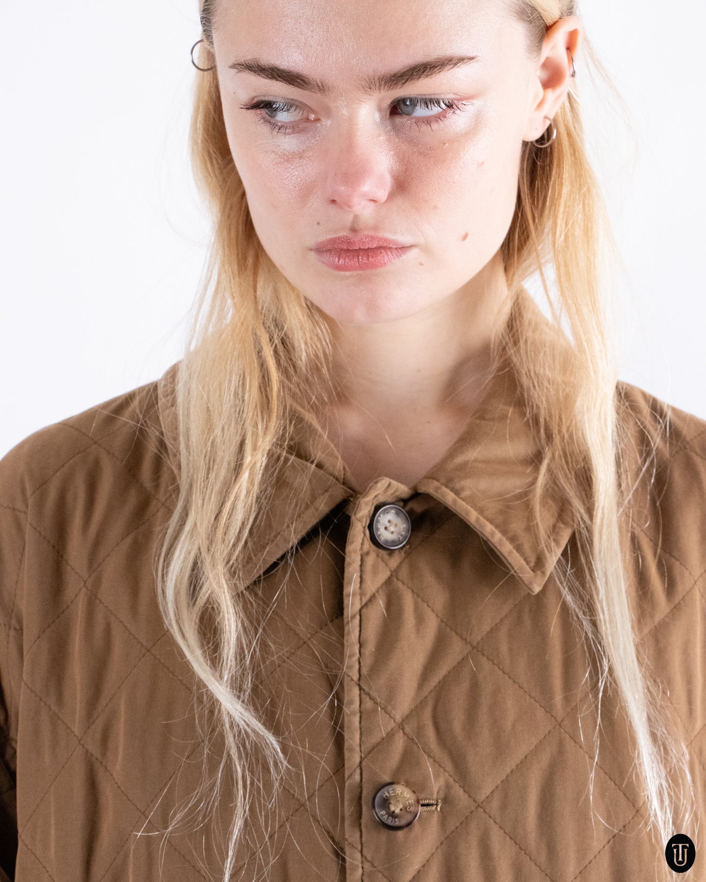 80's Hermés Quilted Camel Coat XL