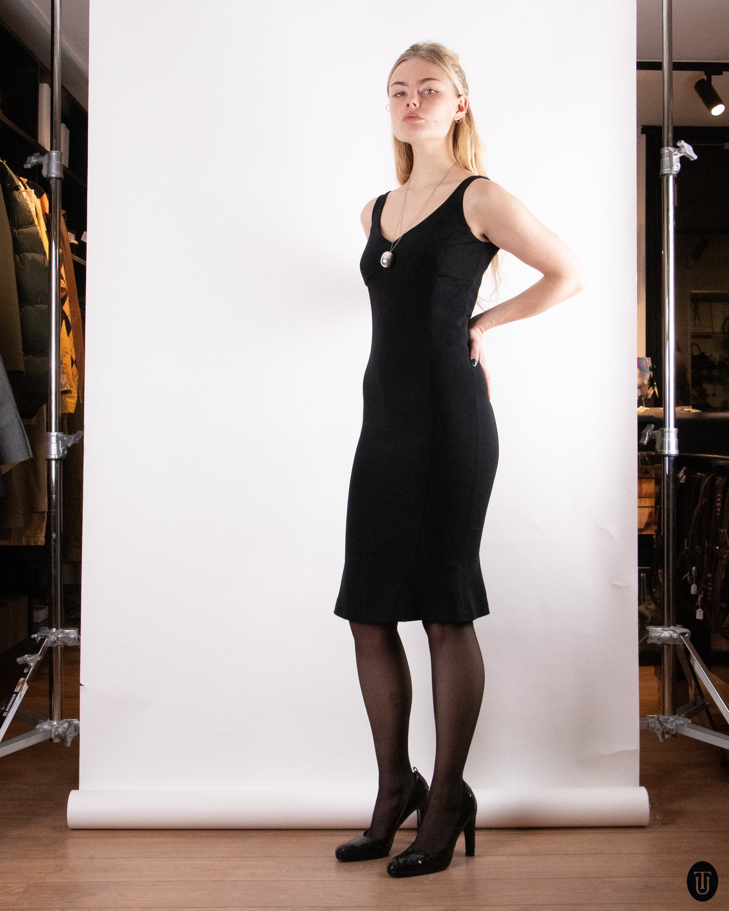 90's Versace Little Black Dress S
