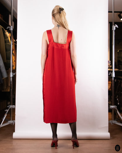 80's Pierre Balmain Scarlet Crepe Dress M