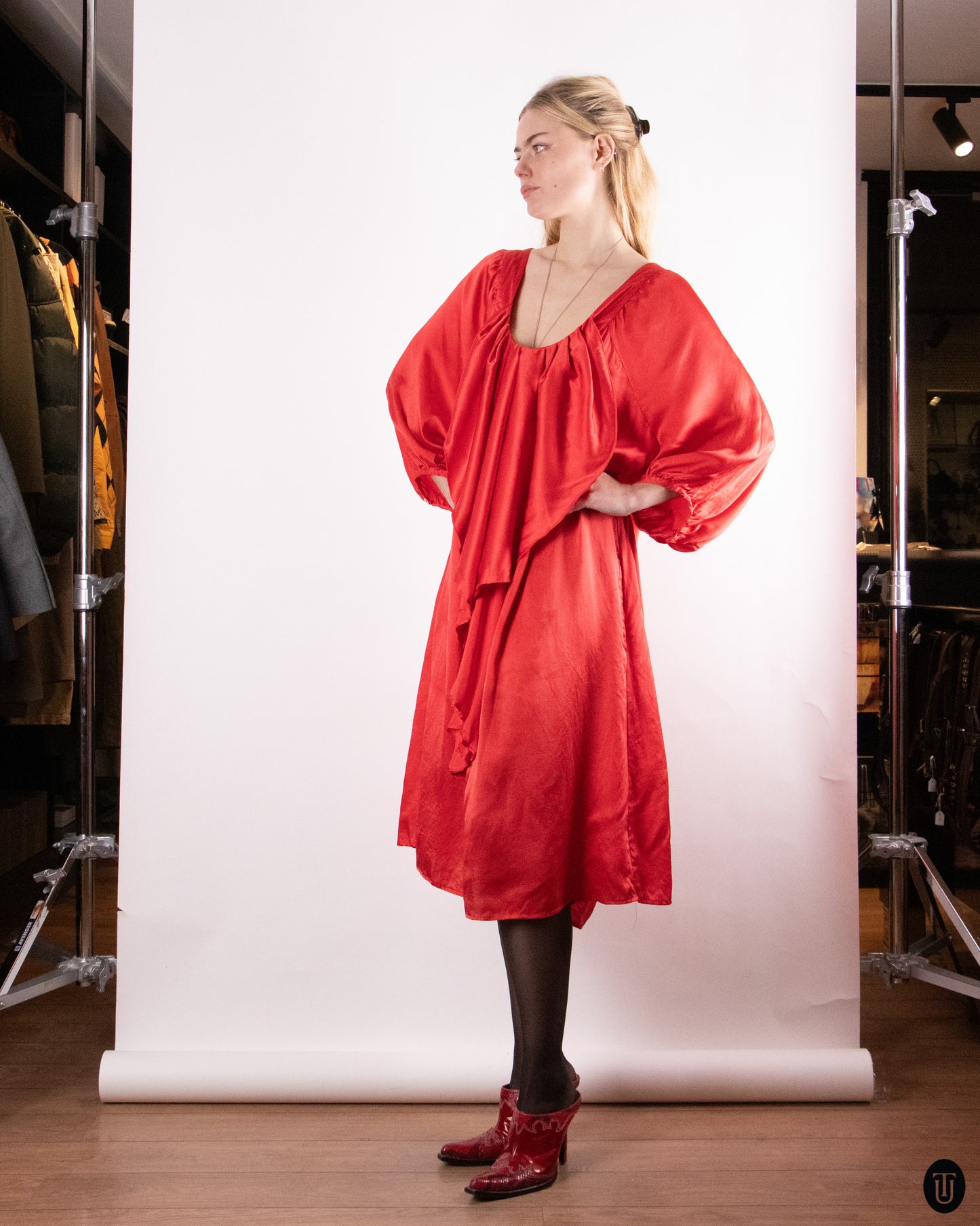 00's Benedikte Utzon Silk Dress XXL