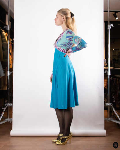 60's Emilio Pucci Printed Silk Jersey Dress M