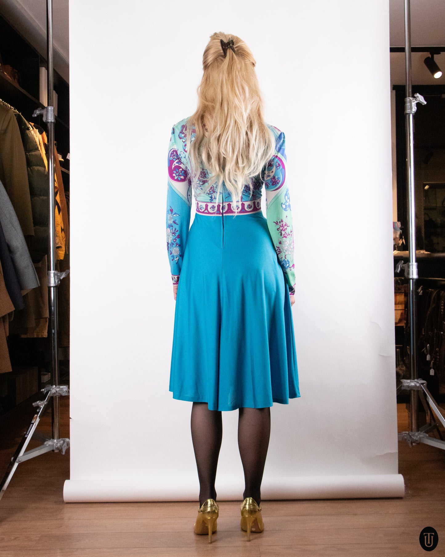 60's Emilio Pucci Printed Silk Jersey Dress M