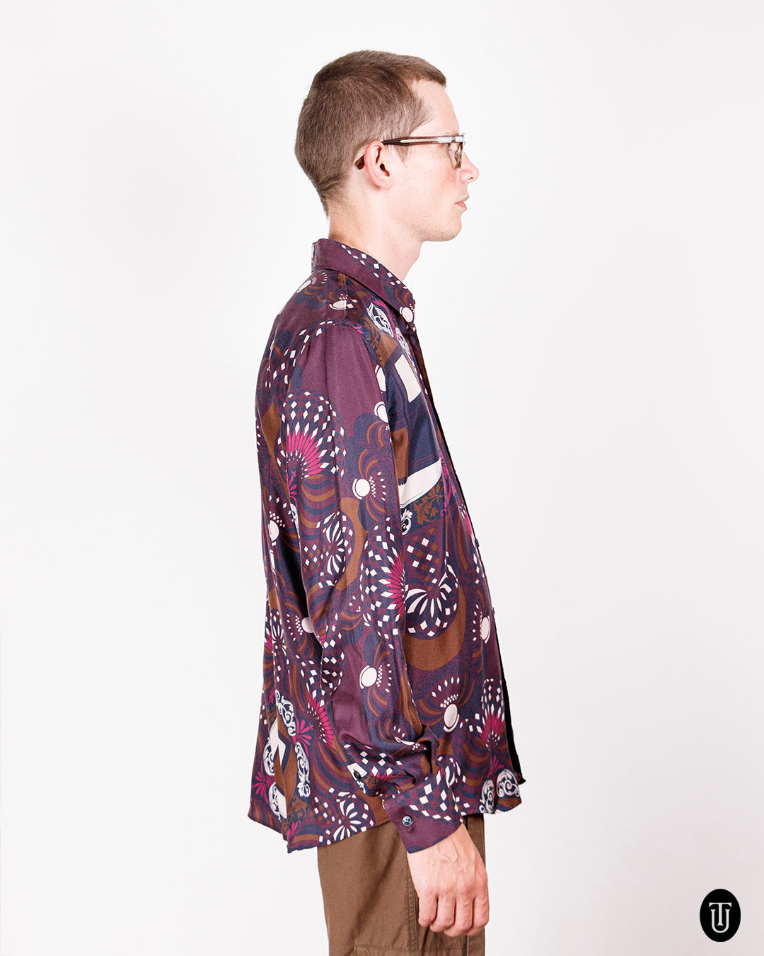 2000s Versace Collection printed silk shirt M