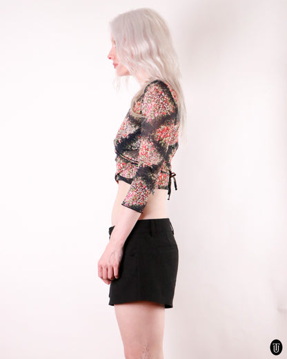 90's Blumarine "BluGirl" Floral Wrap Shirt M
