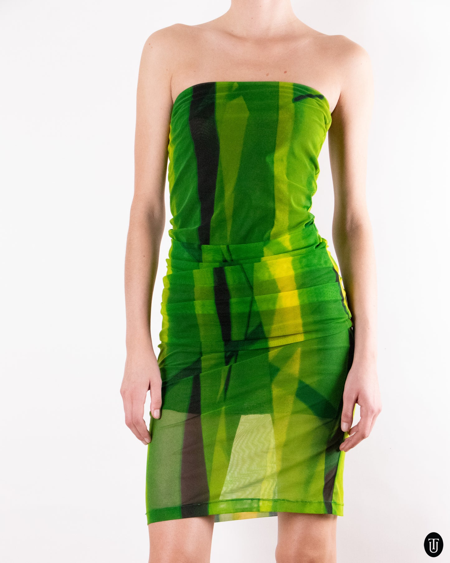 00's Plein Sud Jeans Green Tube Dress M