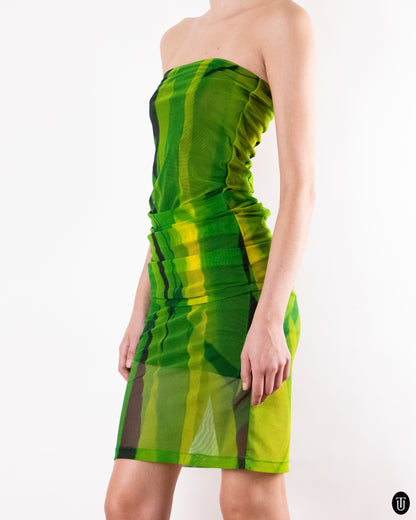 00's Plein Sud Jeans Green Tube Dress M