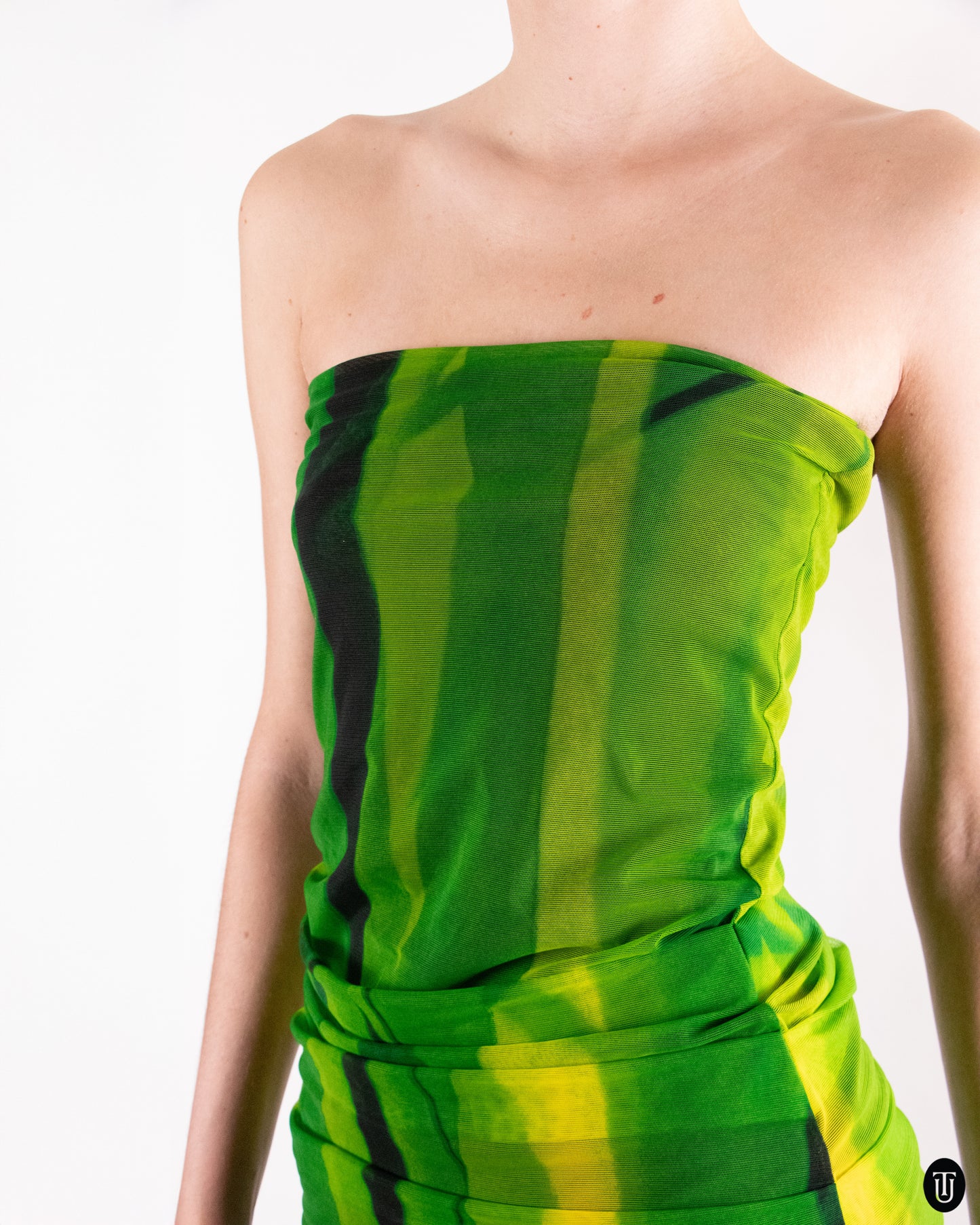 00's Plein Sud Jeans Green Tube Dress M