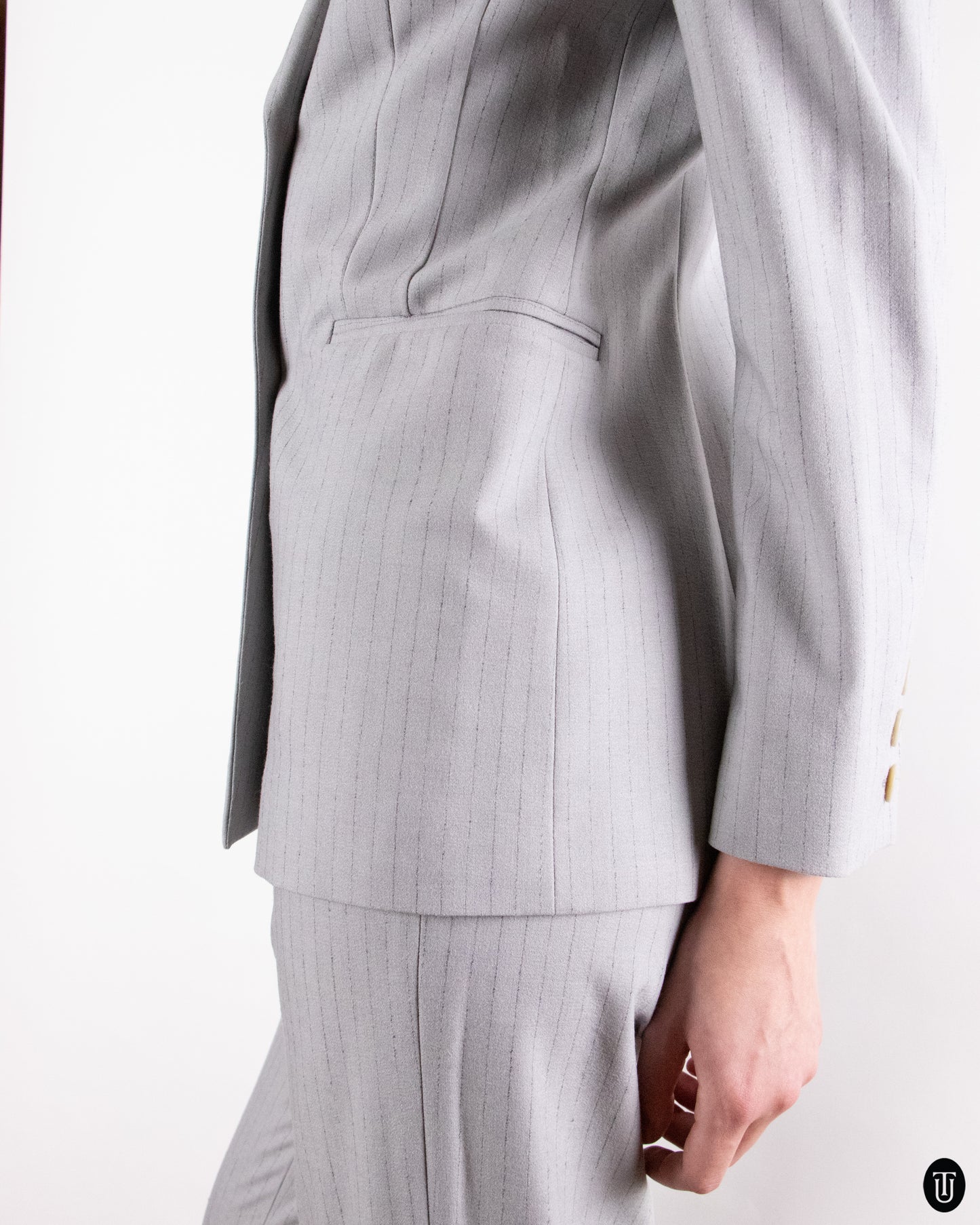 90's Gianfranco Ferre Studio Wool Pinstripe Suit S
