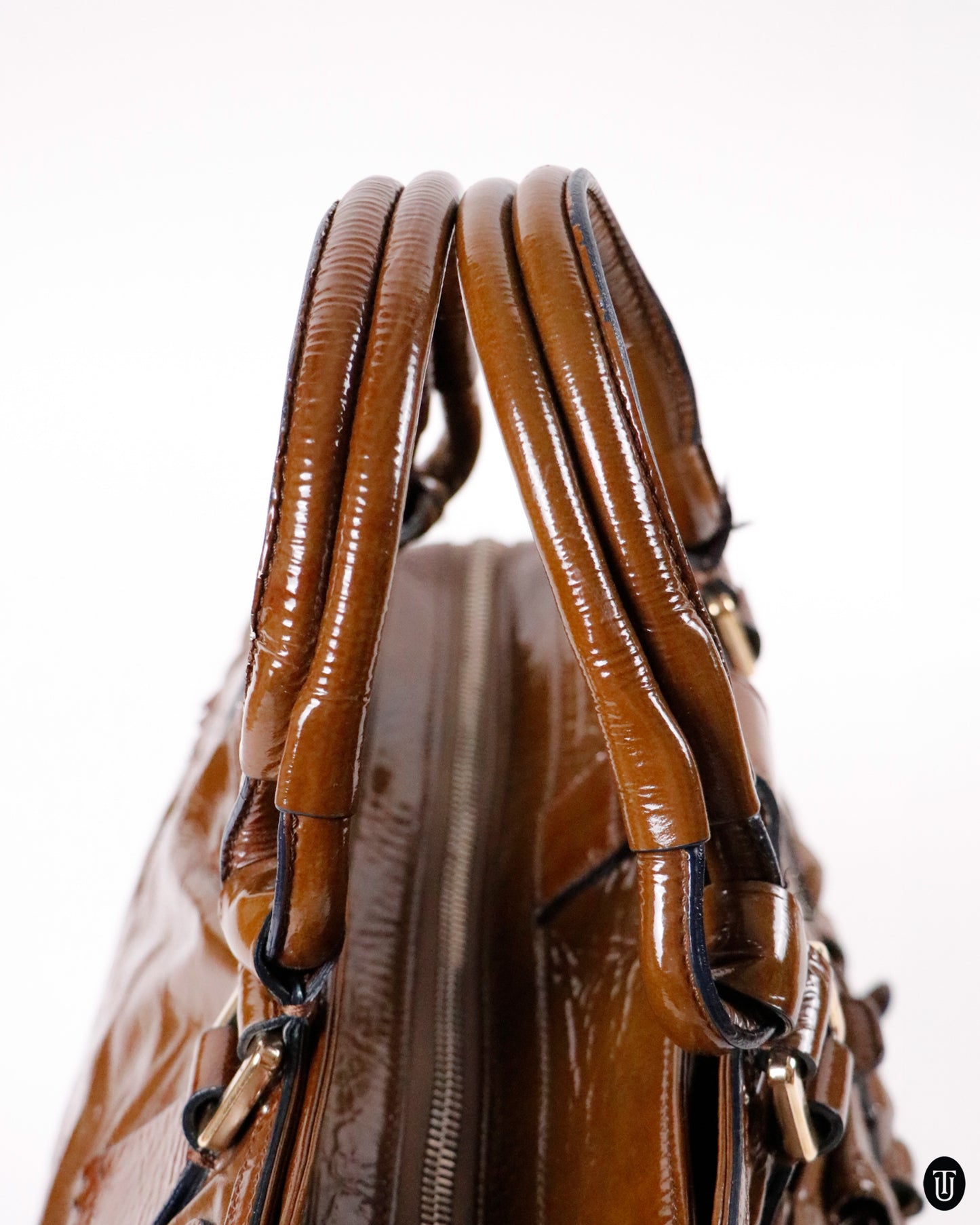 00's Chloé Brown Patent Leather Elviré Bag