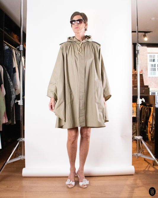 90's Valentino "Raincoats" Beige Cotton Cape L