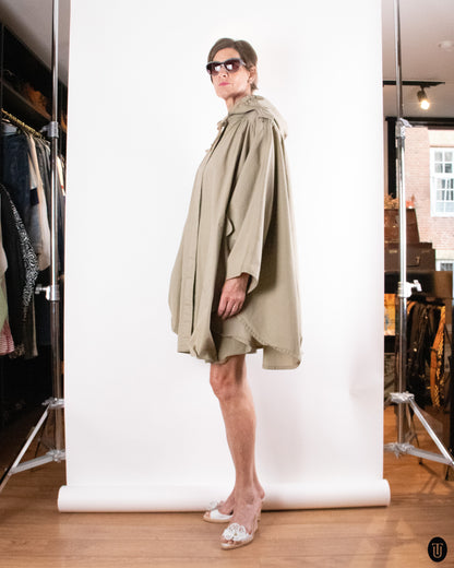 90's Valentino "Raincoats" Beige Cotton Cape L