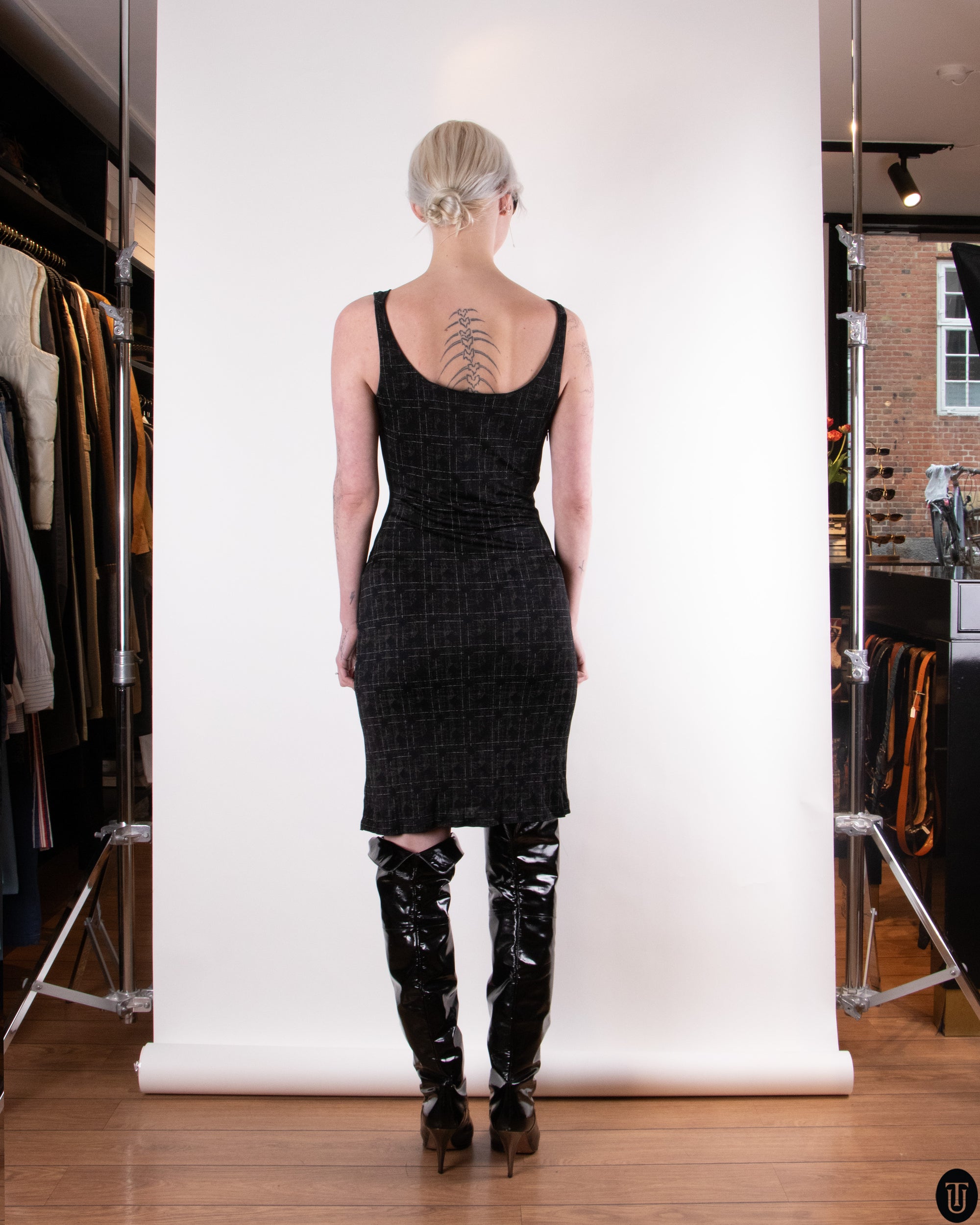 90s Jean Paul Gaultier Slinky Black Dress S