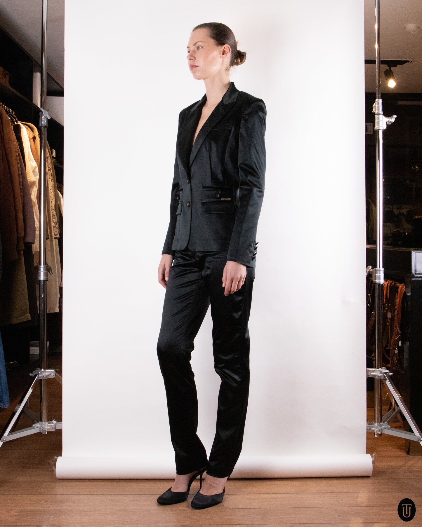 00's Galliano Black Two-piece Set M