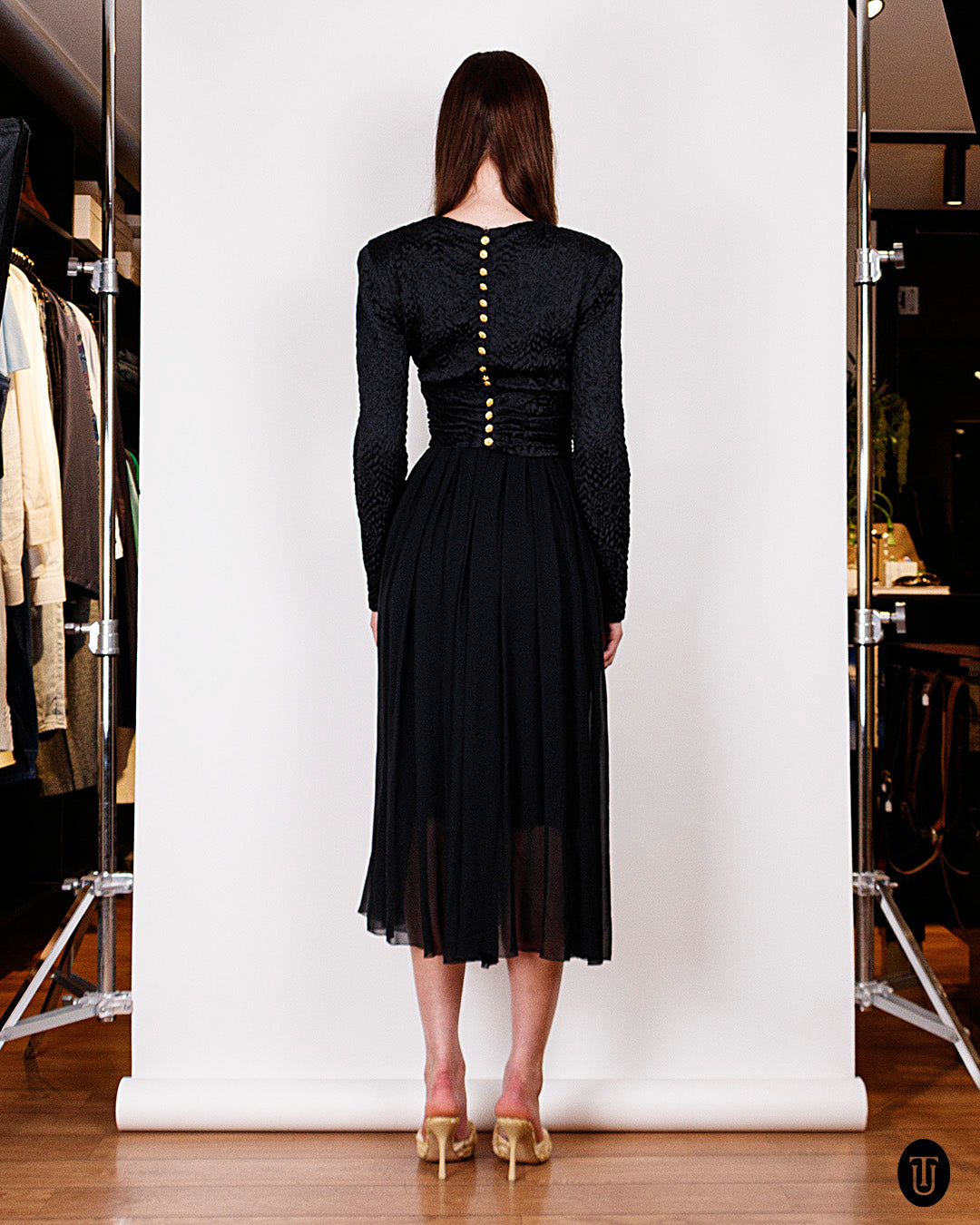 1980s Chanel Black Dress S