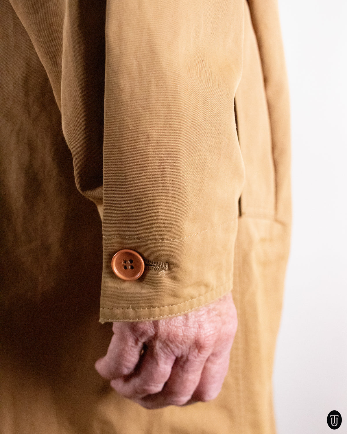 80's Ungaro Beige Button Detailed Trench Coat M