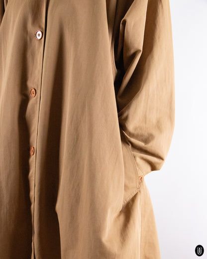 80's Ungaro Beige Button Detailed Trench Coat M