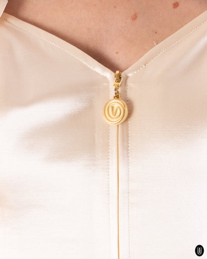 00's Valentino Creamy Wool and Silk Top M